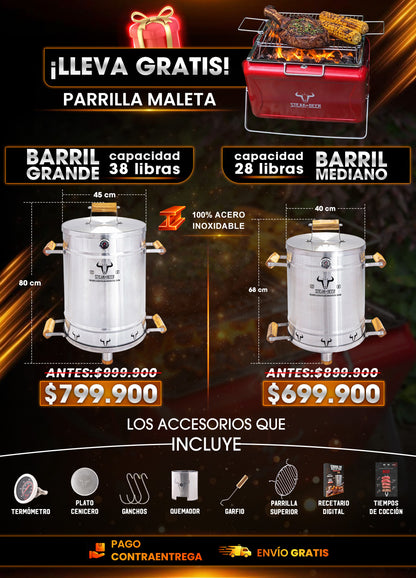 BARRIL ASADOR + MALETA ASADOR (OBSEQUIO)