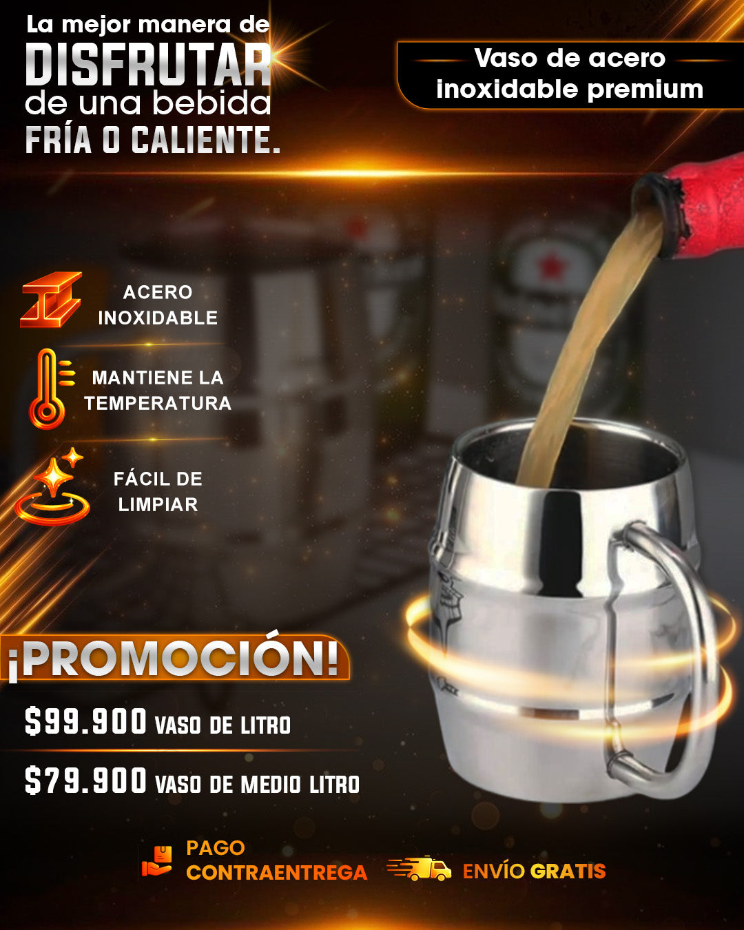 Vaso en Acero Inoxidable PREMIUM