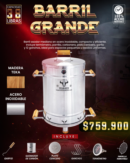 BARRIL ASADOR + OBSEQUIO