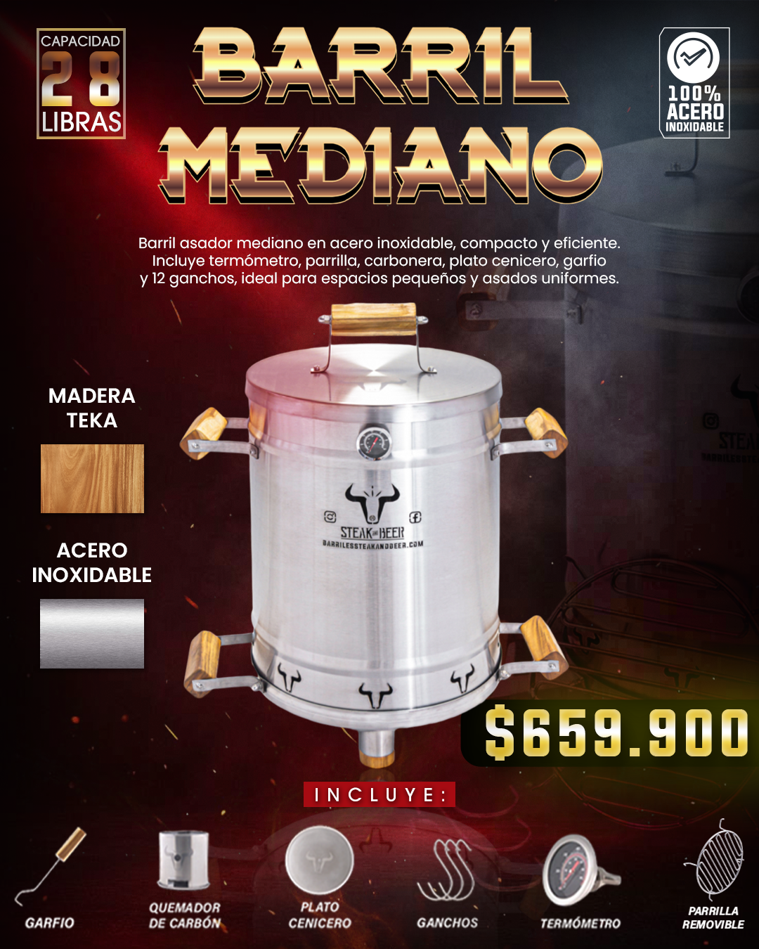 BARRIL ASADOR + OBSEQUIO