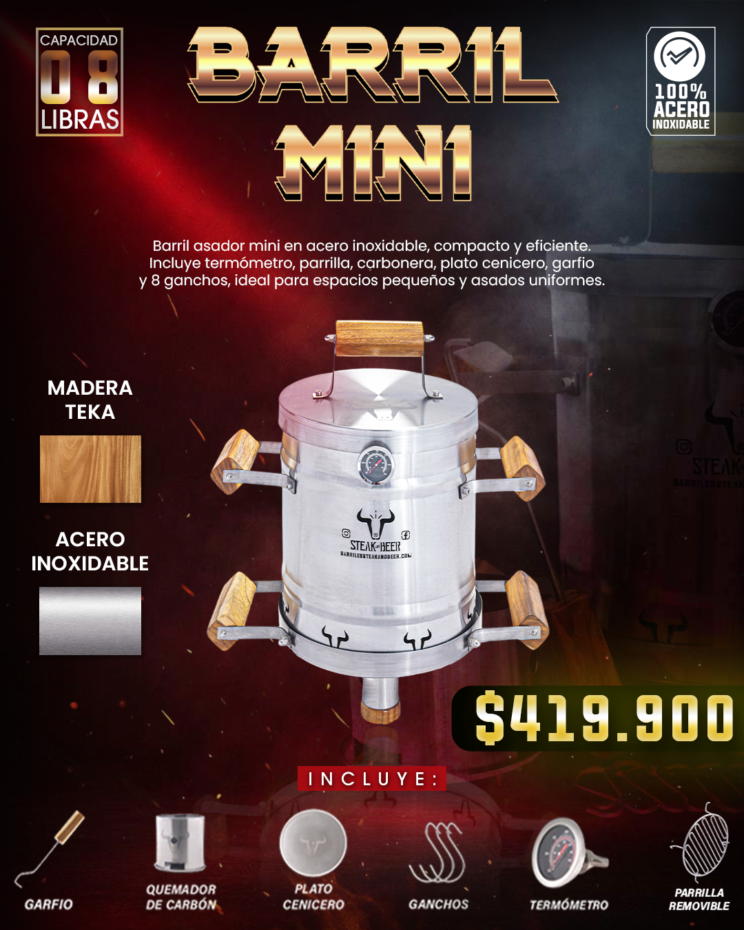 BARRIL ASADOR + OBSEQUIO
