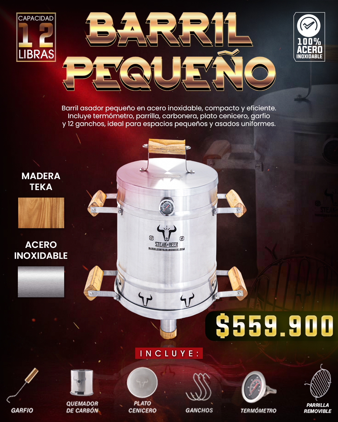 BARRIL ASADOR + OBSEQUIO
